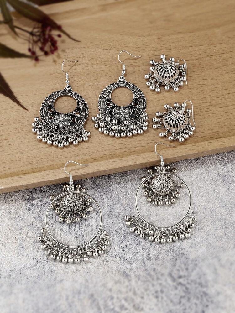 3pairs/Set Fashion Earrings Drop Earrings For Women For Daily Decoration