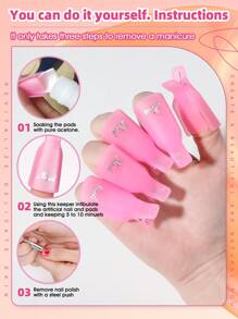 10个装卸甲油夹 - 粉色 - 查看 3