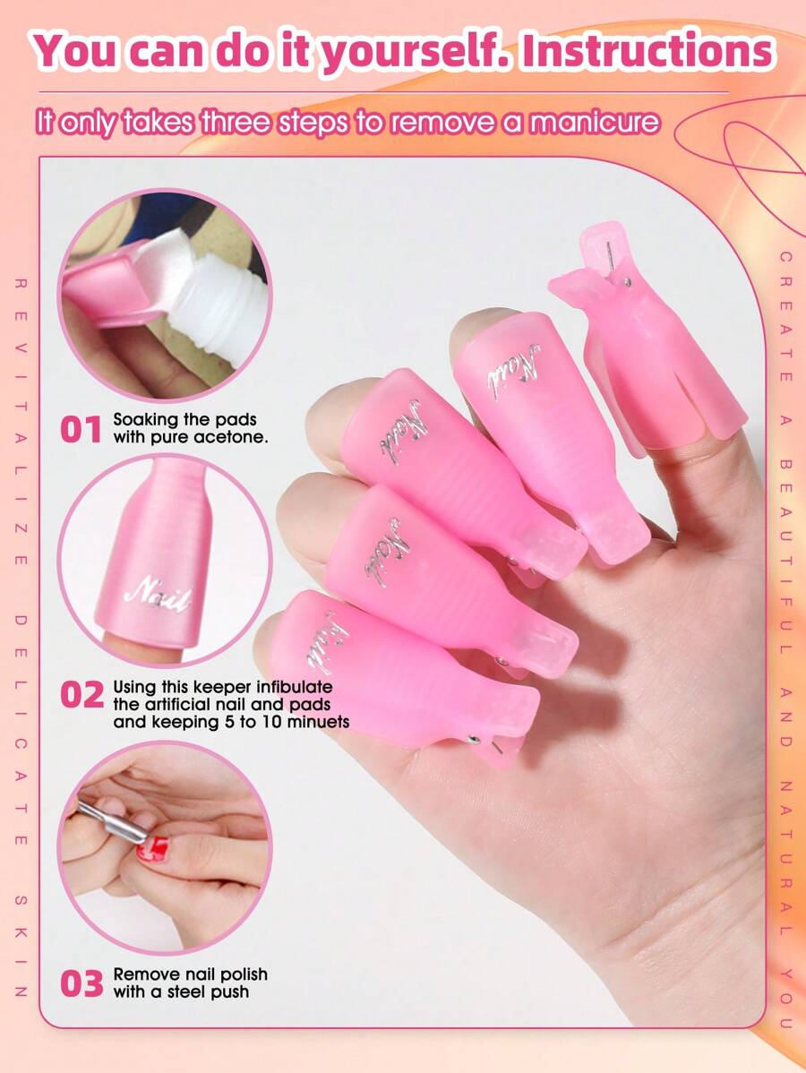 10pcs Nail Polish Remover Clip