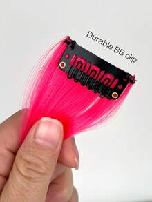 6 cái kẹp trong phần mở rộng tóc tổng hợp dài thẳng - Hồng - Xem 3