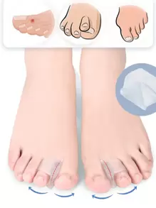 Toe Separators For Women And Men, Yoga Toes, Silicone Toe Spacers, Toes Spreaders For Feet, Toe Separators For Overlapping Toes, Foot Care Tools(2 Count) - White - View 1