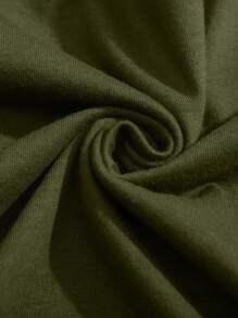 SHEIN LUNE Cartoon Avocado And Slogan Graphic Tee - Army Green - View 4