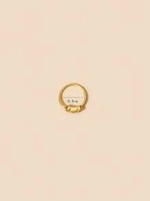 1入組時尚和優雅銅鑲嵌帶方晶鋯石刺穿鼻環適合女士,偉大禮品適用於派對銅首飾類 - 金黃色 - 查看 4