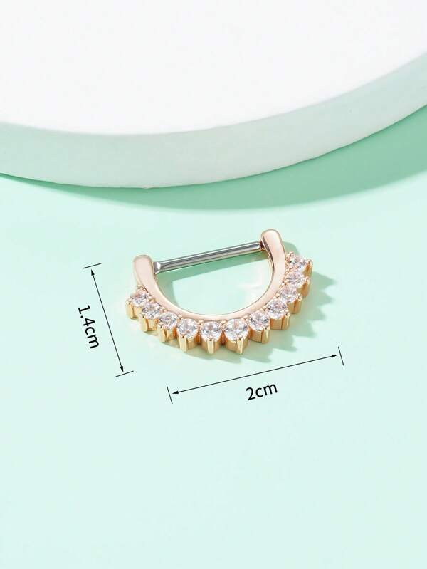 1pc Funky Cubic Zirconia Decor Nipple Ring For Women For Daily