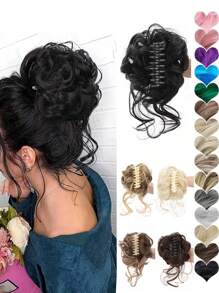 Claw Clip Curly Synthetic Hair Updo - Multicolor - View 1