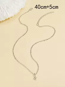 1入組製作音樂紙卡和音符形狀吊墜項鍊 - 銀色 - 查看 3