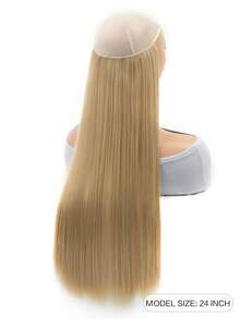 Long Straight Synthetic Hair Extension - Gold - View 2
