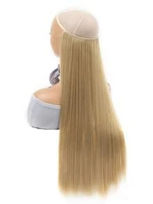 Long Straight Synthetic Hair Extension - Gold - View 3