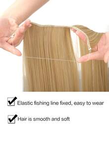 Long Straight Synthetic Hair Extension - Gold - View 5
