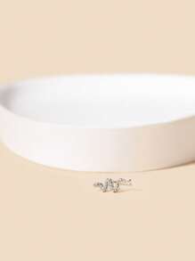 1 pieza anillo de nariz y tachuela con diseño de serpiente de cobre elegante y a la moda para mujer, joyería de cobre para regalo de fiesta - Plateado - Ver 3