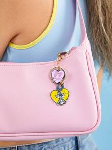 LOONEY TUNES X SHEIN 1pc Women Cartoon Rabbit & Heart Decor Cute Keychain For Decoration - Multicolor - View 2