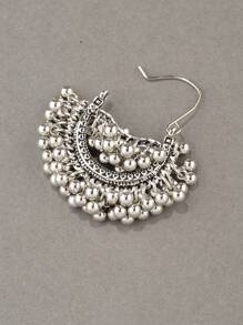 1 对复古风铃铛耳环，适合日常佩戴 - 銀色 - 查看 4