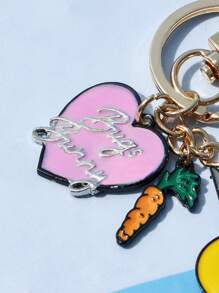 LOONEY TUNES X SHEIN 1pc Women Cartoon Rabbit & Heart Decor Cute Keychain For Decoration - Multicolor - View 8