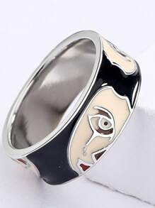 1入組時髦琺瑯小丑戒指帶卡通設計適用於夜店派對女士配件銅首飾類 - 彩色 - 查看 3