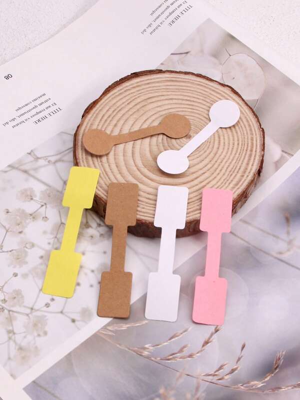 98pcs/set Geometric Shaped Ring Display Card, Simple Plain Color Paper