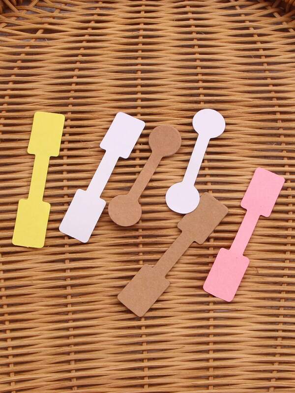 98pcs/set Geometric Shaped Ring Display Card, Simple Plain Color Paper