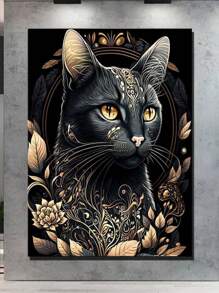 Họa tiết con mèo Tranh có khung kim cương DIY, Lá Boho & Tranh in hình động vật để trang trí nhà cửa - Nhiều màu - Xem 5