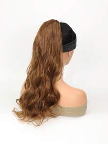 Long Curly Ponytail Synthetic Hair Extension - Light Brown - View 3