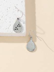 1對水滴蒲公英吊墜耳環，個性化復古風格耳墜，簡約禮物 - 彩色 - 查看 3