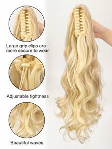 Long Curly Ponytail Synthetic Hair Extension - Multicolor - View 6