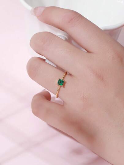 1 pieza Anillo abierto moda zirconia cúbica adorno para mujeres para decoración diaria