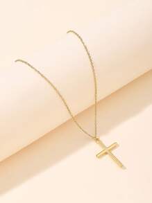 1 Vòng Cổ Chữ Thập Bằng Thép Không Gỉ Thời Trang Cho Nữ Trang Trí Hàng Ngày - Vàng - Xem 1