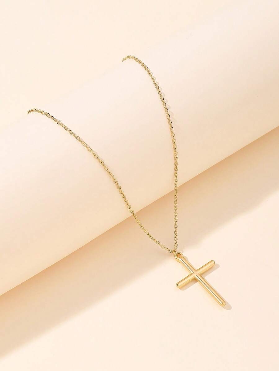 1 Vòng Cổ Chữ Thập Bằng Thép Không Gỉ Thời Trang Cho Nữ Trang Trí Hàng Ngày - Vàng - Xem 1