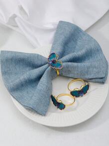 1入組蝴蝶裝飾餐巾環現代昆蟲裝飾鋅合金餐桌餐巾架環