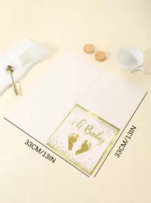 24pcs Footprint & Letter Graphic Disposable Napkin, Modern Letter & Dot Print Disposable Paper Napkin For Party, Holiday,Christmas