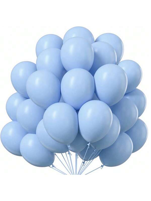 60pcs 5/10/12/18inch Light Blue Latex Balloons Set, Suitable For Wedding, Birthday, New Year, Halloween, Christmas, Thanksgiving Party Decorations