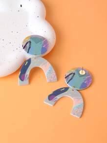 1pc Fashion Geometric Drop Earrings For Women For Daily Decoration - Multicolor - View 2