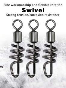 GOTURE 50 pièces pêche baril pivotant haute résistance en acier inoxydable en liège vis pivotant - Argent - Voir 6