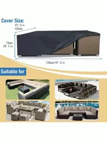 1件装黑色户外花园家具防水罩，适用于沙发、桌子和椅子，防尘厨房防水罩，适用于学校、办公室、家庭、旅行、包袋、收纳、储物厨房装饰 - 黑色 - 查看 2