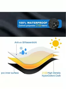 1件装黑色户外花园家具防水罩，适用于沙发、桌子和椅子，防尘厨房防水罩，适用于学校、办公室、家庭、旅行、包袋、收纳、储物厨房装饰 - 黑色 - 查看 3