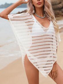 Áo che Nữ cắt màu trơn - trắng - Xem 1