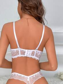 Áo ngực có gọng ren hoa, đồ lót - trắng - Xem 2