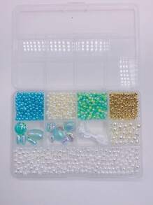 1 hộp phong cách hỗn hợp ngọc trai giả, hạt & vỏ vật liệu làm vòng tay & mặt dây chuyền tự làm - Nhiều màu - Xem 2