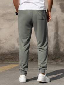 Manfinity Hypemode Quần thể thao Nam Dây kéo Túi Lá thư - Màu xám đen - Xem 2