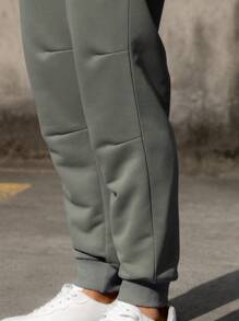 Manfinity Hypemode Quần thể thao Nam Dây kéo Túi Lá thư - Màu xám đen - Xem 6