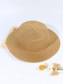 1入組女士編織細節時尚草編帽適用於海灘