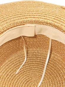 1入組女士編織細節時尚草編帽適用於海灘