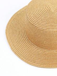1入組女士編織細節時尚草編帽適用於海灘