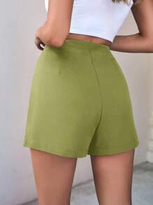 SHEIN Privé 素色前圍裹裙裤