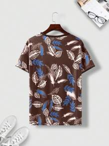 Manfinity RSRT Men Tropical Print Tee - Coffee Brown - View 2