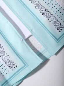 Manfinity RSRT Men Geo Print Shirt & Drawstring Waist Shorts Without Tee - Multicolor - View 3