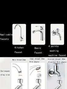 1pc Universal 1080° Rotatable Water Tap Extender - Silver - View 2