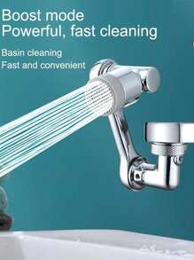 1pc Universal 1080° Rotatable Water Tap Extender - Silver - View 6