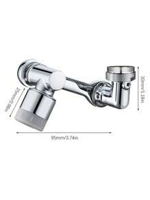 1pc Universal 1080° Rotatable Water Tap Extender - Silver - View 8