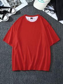 Manfinity EMRG Men Astronaut Print Drop Shoulder Tee - Red - View 2