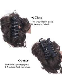 Short Curly Synthetic Hair Bun - Dark Brown - View 5